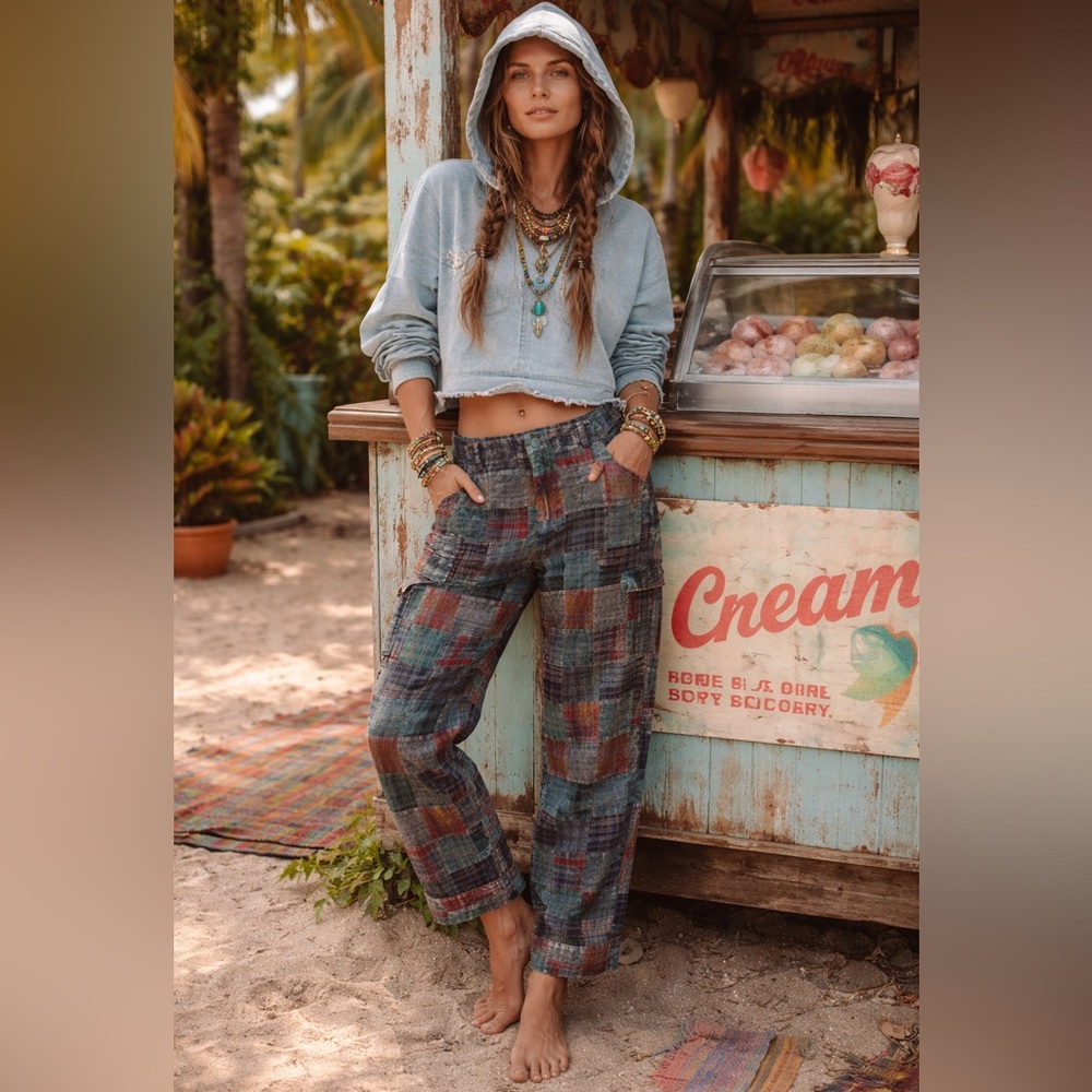 Nu Vintage Artisan Patchwork Cargo Pants Sz-XL